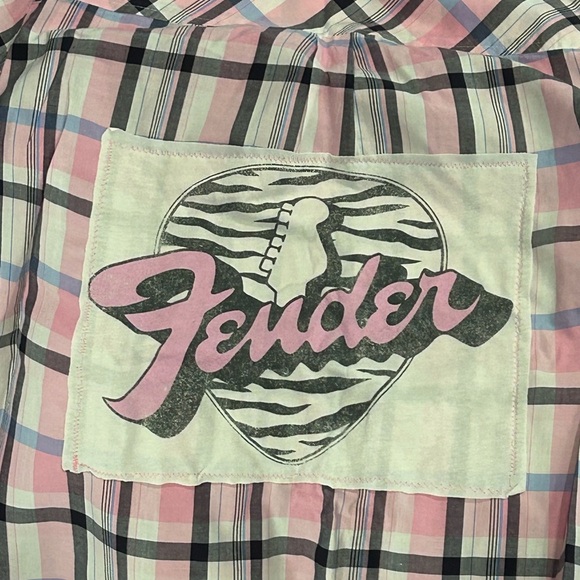 NWT UpCycled Fender themed Graphic Flannel size XXL - Picture 4 of 8